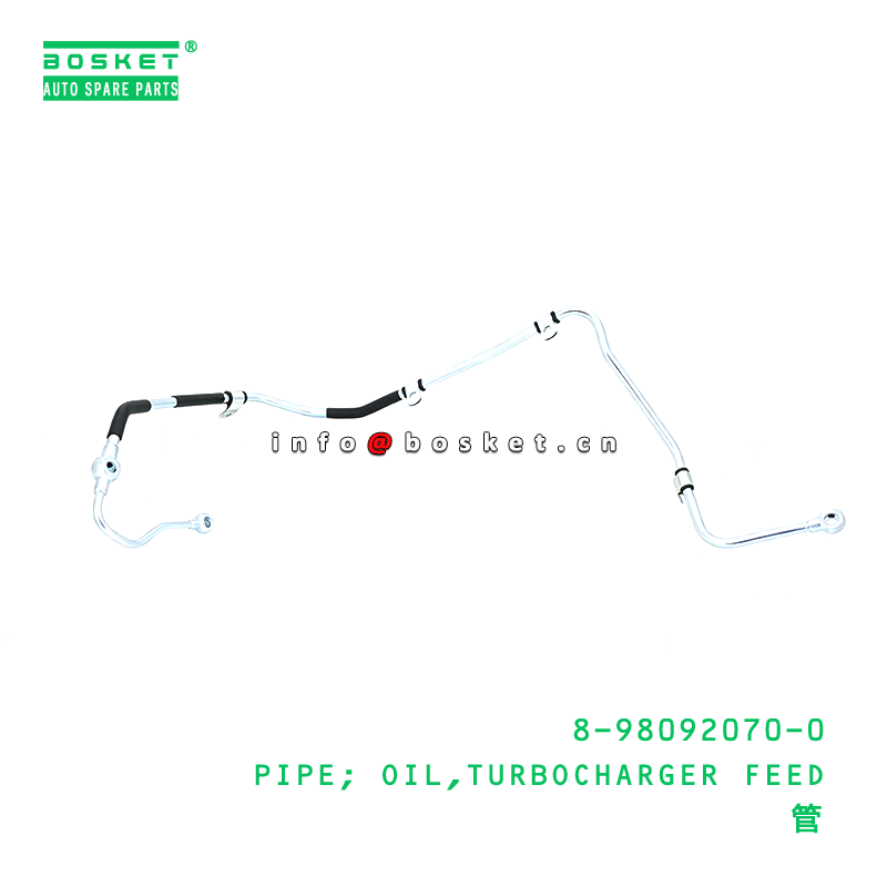 8-98092070-0 PIPE; OIL,TURBOCHARGER FEED suitable for ISUZU   8980920700